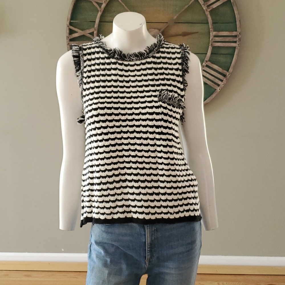 Zara knit top with fringe details